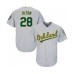 Men's Oakland Athletics #28 Matt Olson Replica Grey Road Cool Base Baseball Jersey