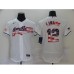 Men's Nike Cleveland Indians #12 Francisco Lindor White 2020 Stars & Stripes 4th of July Stitched Jersey