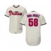 Men's Philadelphia Phillies #58 Seranthony Dominguez Cream Alternate Flex Base Authentic Collection Baseball Player Stitched Jersey