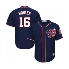 Men's Washington Nationals #16 Victor Robles Replica Navy Blue Alternate 2 Cool Base Baseball Jersey