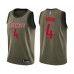 Men's Houston Rockets #4 Danuel House Swingman Green Salute to Service Basketball Stitched Jersey