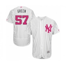 Men's New York Yankees #57 Chad Green Authentic White 2016 Mother's Day Fashion Flex Base Baseball Player Stitched Jersey