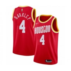 Men's Houston Rockets #4 Charles Barkley Authentic Red Hardwood Classics Finished Basketball Stitched Jersey