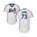 Men's New York Mets #73 Daniel Zamora White Alternate Flex Base Authentic Collection Baseball Player Stitched Jersey