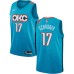 Men's Nike Oklahoma City Thunder #17 Dennis Schroder Swingman Turquoise NBA Jersey - City Edition