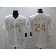 Men's Nike Mlb Los Angeles Dodgers Kobe Bryant White Fashion Version Stitched Jerseys