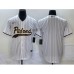 Men's San Diego Padres Blank White Cool Base Stitched Baseball Jersey