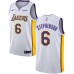 Men's Nike Los Angeles Lakers #6 Lance Stephenson Swingman White NBA Jersey - Association Edition