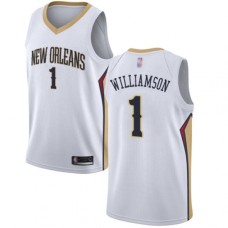 Nike New Orleans Pelicans #1 Zion Williamson White NBA Swingman Association Edition Jersey