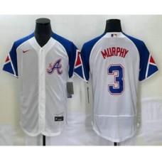 Men's Atlanta Braves #3 Dale Murphy White 2023 City Connect Flex Base Stitched Jersey