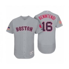 Men's Boston Red Sox #16 Andrew Benintendi Gray 2017 Independence Day Flex Base Stitched Jersey