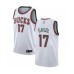 Men's Milwaukee Bucks #17 Pau Gasol Authentic White Fashion Hardwood Classics Basketball Jersey