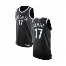 Men's Brooklyn Nets #17 Garrett Temple Authentic Black Basketball Jersey - Icon Edition