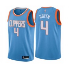 Men's Los Angeles Clippers #4 JaMychal Green Authentic Blue Basketball Stitched Jersey - City Edition