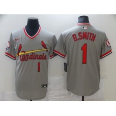 Men's Nike St. Louis Cardinals #1 Ozzie Smith Gray Stitched Jersey