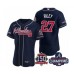 Men's Atlanta Braves #27 Austin Riley 2021 Navy World Series Champions With 150th Anniversary Flex Base Stitched Jersey