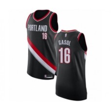 Men's Portland Trail Blazers #16 Pau Gasol Authentic Black Basketball Stitched Jersey - Icon Edition