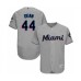 Men's Miami Marlins #44 Austin Dean Grey Road Flex Base Authentic Collection Baseball Player Stitched Jersey