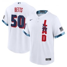 Men's Los Angeles Dodgers #50 Mookie Betts Nike White 2021 MLB All-Star Game Replica Player Stitched Jersey