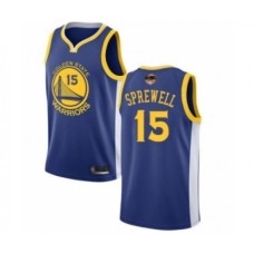 Men's Golden State Warriors #15 Latrell Sprewell Swingman Royal Blue 2019 Basketball Finals Bound Basketball Jersey - Icon Edition