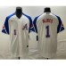 Men's Atlanta Braves #1 Ozzie Albies Number White 2023 City Connect Cool Base Stitched Jerseys