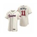 Men's Atlanta Braves #11 Ender Inciarte Nike Cream Authentic 2020 Alternate Stitched Jersey