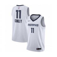 Men's Memphis Grizzlies #11 Mike Conley Authentic White Finished Basketball Stitched Jersey - Association Edition