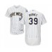 Men's Milwaukee Brewers #39 Corbin Burnes White Home Flex Base Authentic Collection Baseball Player Stitched Jersey