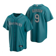 Men's Nike Seattle Mariners #9 Dee Gordon Aqua Alternate Stitched Baseball Jersey