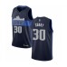 Men's Dallas Mavericks #30 Seth Curry Authentic Navy Blue Basketball Jersey Statement Edition