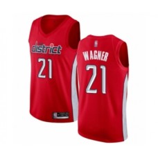 Men's Washington Wizards #21 Moritz Wagner Red Swingman Stitched Jersey - Earned Edition