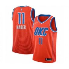 Men's Oklahoma City Thunder #11 Abdel Nader Authentic Orange Finished Basketball Stitched Jersey - Statement Edition