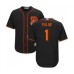 Men's San Francisco Giants #1 Kevin Pillar Replica Black Alternate Cool Base Baseball Jersey