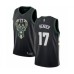 Men's Milwaukee Bucks #17 Dragan Bender Authentic Black Basketball Stitched Jersey - Statement Edition