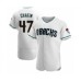 Men's Andrew Chafin #47 Arizona Diamondbacks Authentic White Teal Alternate Stitched Jersey