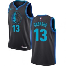 Men's Nike Dallas Mavericks #13 Jalen Brunson Swingman Charcoal NBA Jersey - City Edition