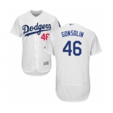 Men's Los Angeles Dodgers #46 Tony Gonsolin White Home Flex Base Authentic Collection Baseball Player Stitched Jersey