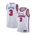 Men's Philadelphia 76ers #3 Allen Iverson Authentic White Hardwood Classics Basketball Stitched Jersey