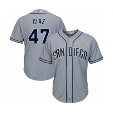 Men's San Diego Padres #47 Miguel Diaz Authentic Grey Road Cool Base Baseball Player Stitched Jersey