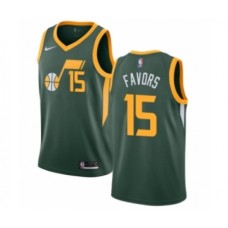 Men's Nike Utah Jazz #15 Derrick Favors Green Swingman Jersey - Earned Edition