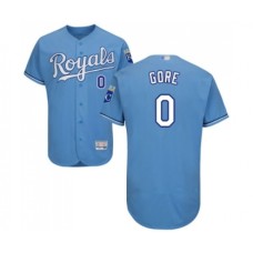 Men's Kansas City Royals #0 Terrance Gore Light Blue Alternate Flex Base Authentic Collection Baseball Jersey