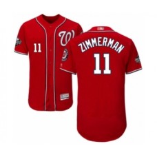 Men's Washington Nationals #11 Ryan Zimmerman Red Alternate Flex Base Authentic Collection 2019 World Series Bound Baseball Stitched Jersey