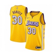 Men's Los Angeles Lakers #30 Troy Daniels Swingman Gold 2019-20 City Edition Basketball Stitched Jersey