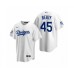 Men's Los Angeles Dodgers #45 Matt Beaty White 2020 World Series Champions Replica Stitched Jersey