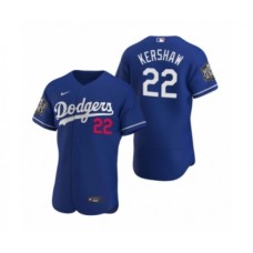 Men's Los Angeles Dodgers #22 Clayton Kershaw Nike Royal 2020 World Series Authentic Stitched Jersey