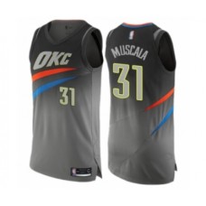 Men's Oklahoma City Thunder #31 Mike Muscala Authentic Gray Basketball Jersey - City Edition