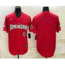 Men's Dominican Republic Baseball Blank 2023 Red World Classic Stitched Jersey