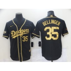 Men's Nike Los Angeles Dodgers #35 Cody Bellinger Black Gold Authentic Stitched Jersey