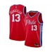 Men's Philadelphia 76ers #13 Wilt Chamberlain Authentic Red Finished Basketball Stitched Jersey - Statement Edition