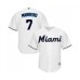 Men's Miami Marlins #7 Deven Marrero Replica White Home Cool Base Baseball Jersey